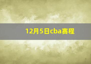 12月5日cba赛程