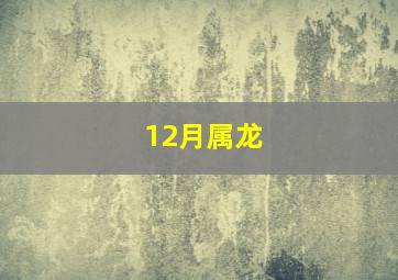 12月属龙