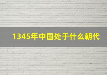 1345年中国处于什么朝代