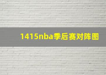 1415nba季后赛对阵图