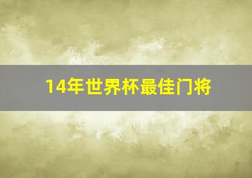 14年世界杯最佳门将