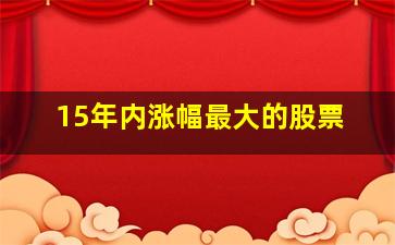 15年内涨幅最大的股票