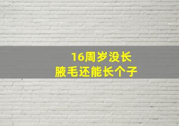 16周岁没长腋毛还能长个子