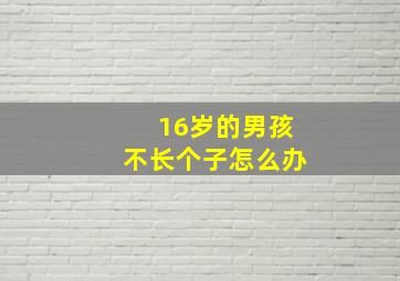 16岁的男孩不长个子怎么办