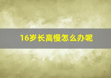 16岁长高慢怎么办呢