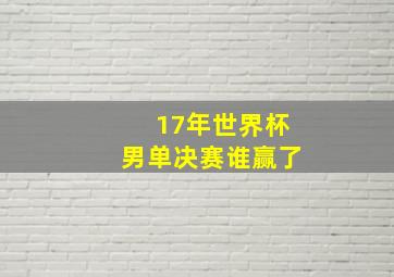 17年世界杯男单决赛谁赢了