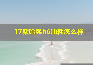 17款哈弗h6油耗怎么样