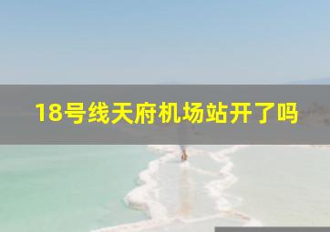 18号线天府机场站开了吗