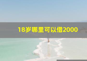 18岁哪里可以借2000