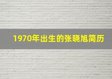 1970年出生的张晓旭简历