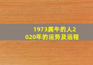 1973属牛的人2020年的运势及运程