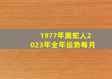 1977年属蛇人2023年全年运势每月