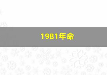 1981年命