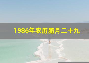 1986年农历腊月二十九