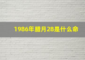 1986年腊月28是什么命