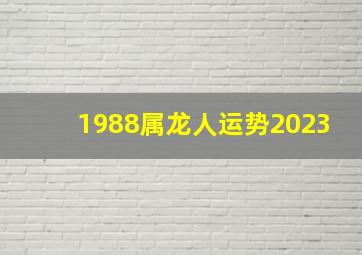 1988属龙人运势2023