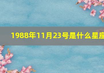 1988年11月23号是什么星座