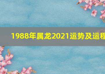 1988年属龙2021运势及运程