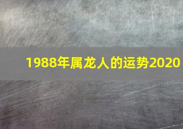 1988年属龙人的运势2020