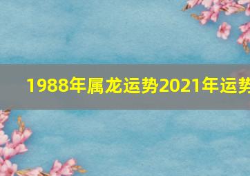 1988年属龙运势2021年运势