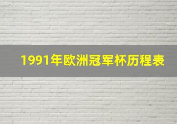 1991年欧洲冠军杯历程表