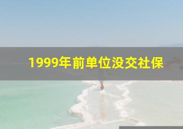 1999年前单位没交社保