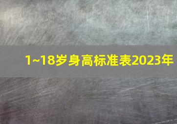 1~18岁身高标准表2023年