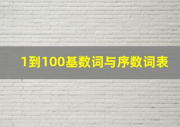 1到100基数词与序数词表