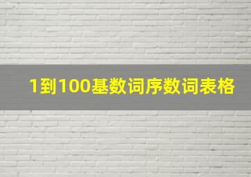 1到100基数词序数词表格