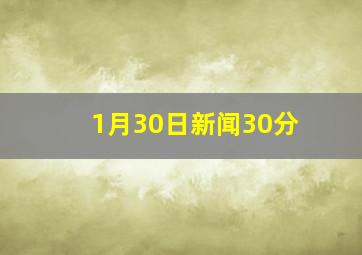 1月30日新闻30分