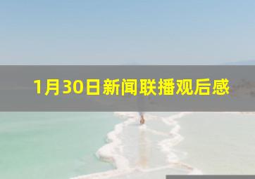 1月30日新闻联播观后感