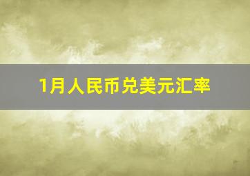 1月人民币兑美元汇率