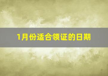 1月份适合领证的日期