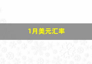 1月美元汇率