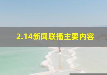 2.14新闻联播主要内容