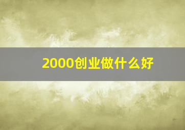 2000创业做什么好