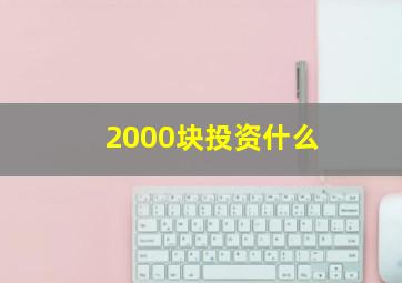 2000块投资什么