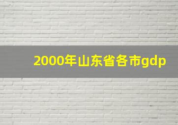 2000年山东省各市gdp