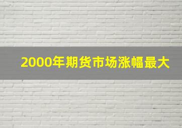 2000年期货市场涨幅最大