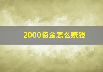 2000资金怎么赚钱