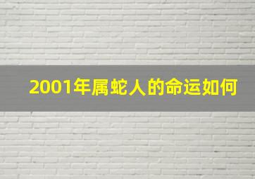 2001年属蛇人的命运如何