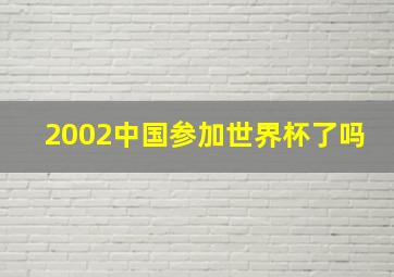 2002中国参加世界杯了吗