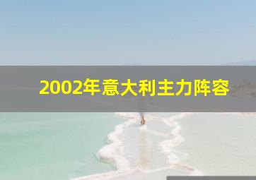 2002年意大利主力阵容