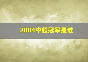 2004中超冠军是谁