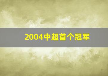 2004中超首个冠军