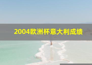 2004欧洲杯意大利成绩