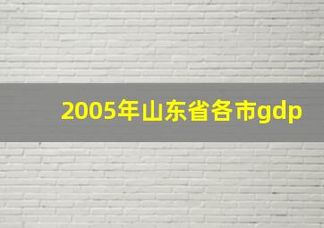 2005年山东省各市gdp