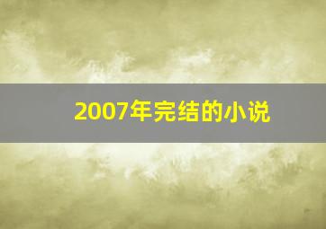 2007年完结的小说