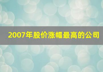 2007年股价涨幅最高的公司