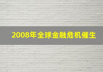 2008年全球金融危机催生